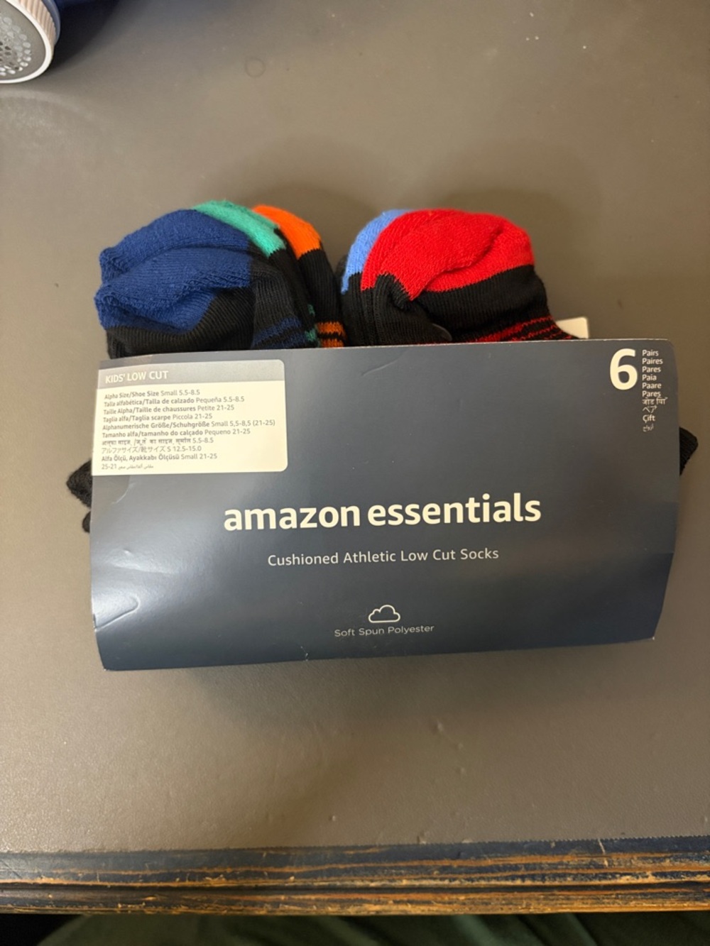 Amazon Essentials Kids’ low cut cushioned Athletic socks (6) NWT #60